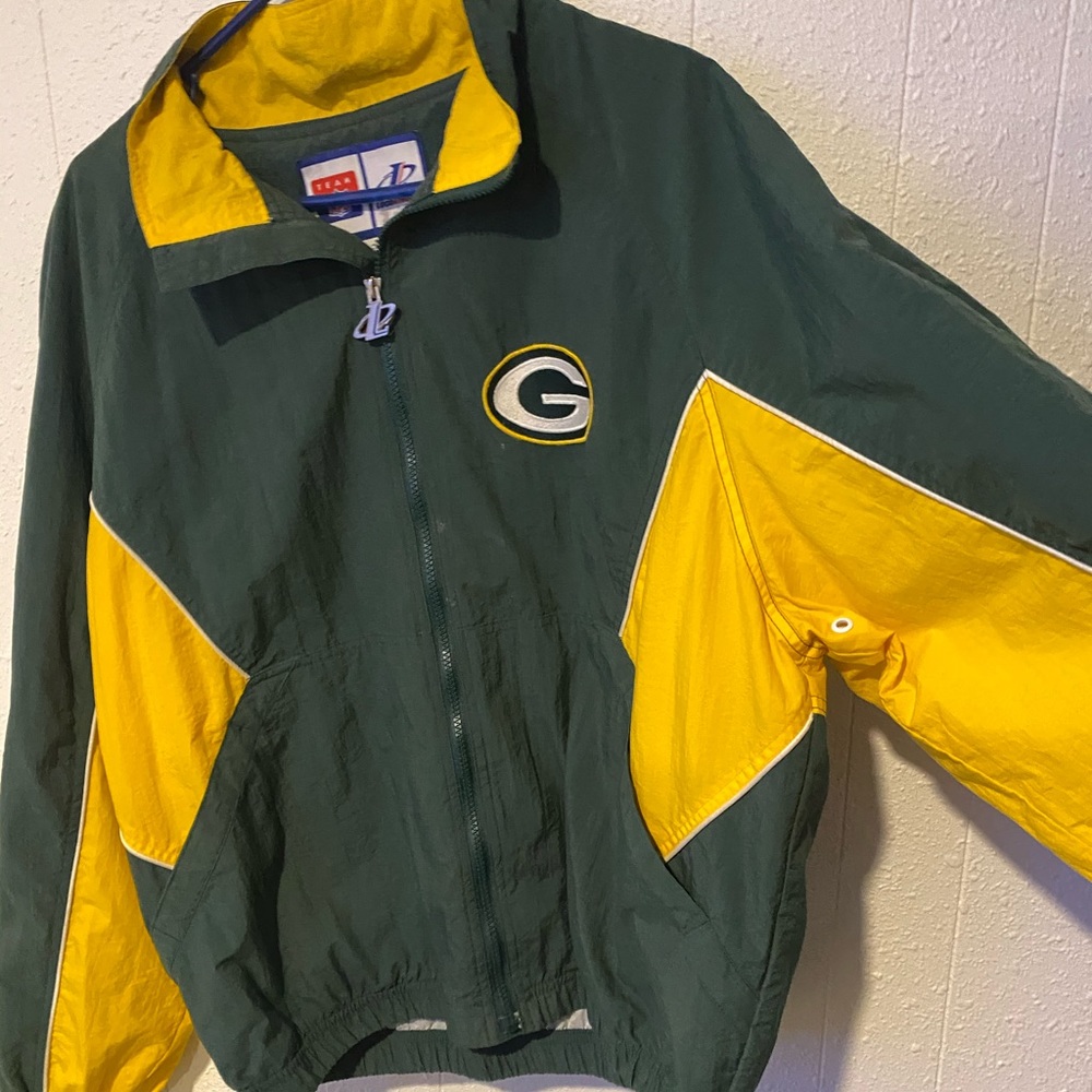 Vintage Green Bay Packers Logo Athletics light Jacket - Picture 5 of 6